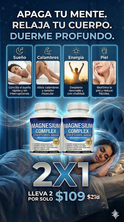 Magnesio 8 en 1 PROMO 2X1 - Tu aliado natural contra la flacidez y el cansancio